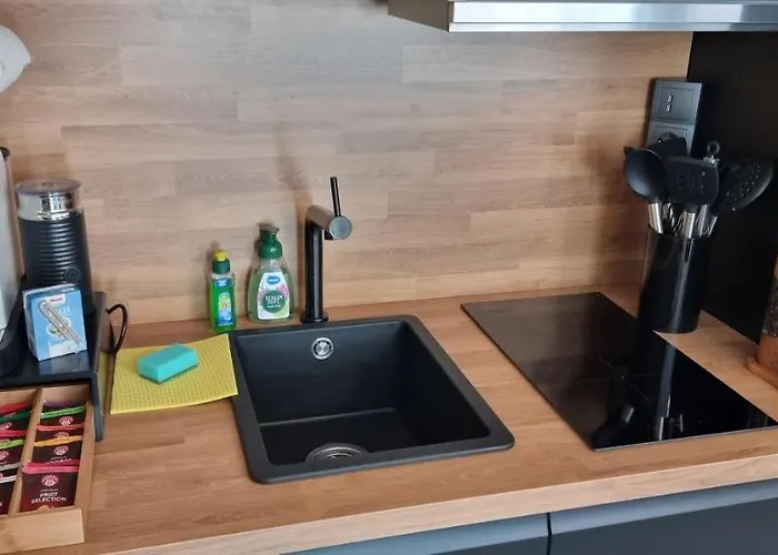 Apartamento Federnest - Luxus-studio - Kingsize Boxspringbett - Home-office Mit Monitor Und Drucker - 11 Min Hbf